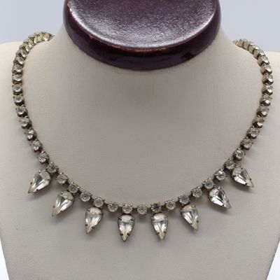 Vintage clear Rhinestone choker necklace