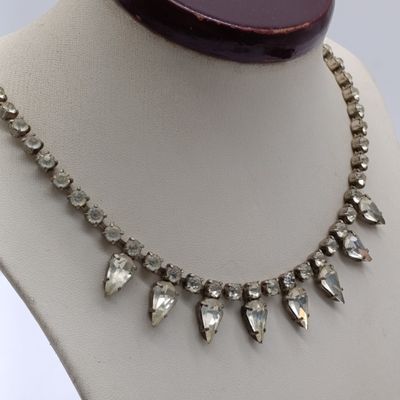 Vintage clear Rhinestone choker necklace