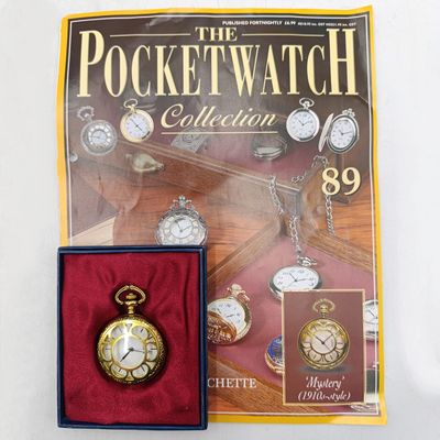 1910's Style Mystery full hunter quartz pocket watch - #89 Pocket watch collection - with book