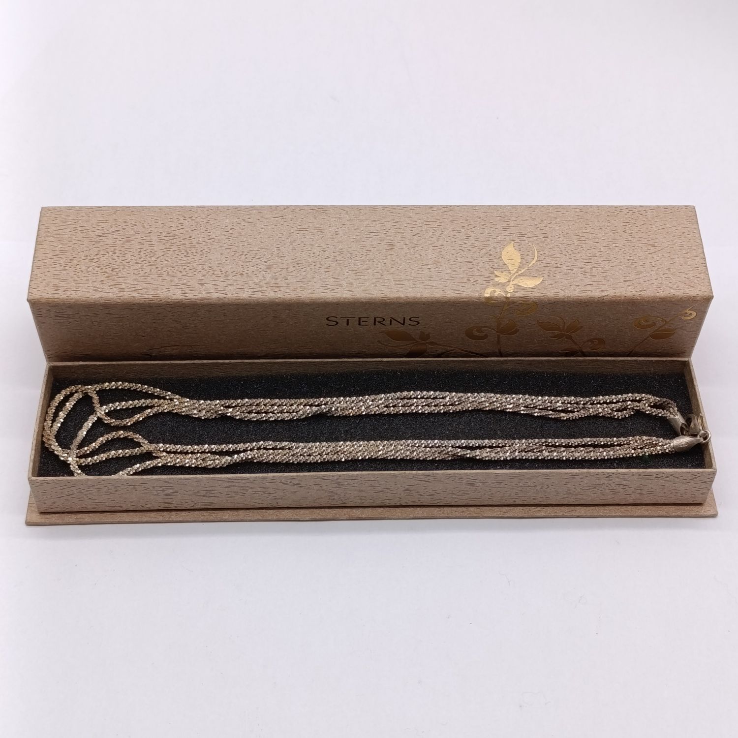 Sterling silver 3 string necklace in original Sterns box - weighs 16.4g