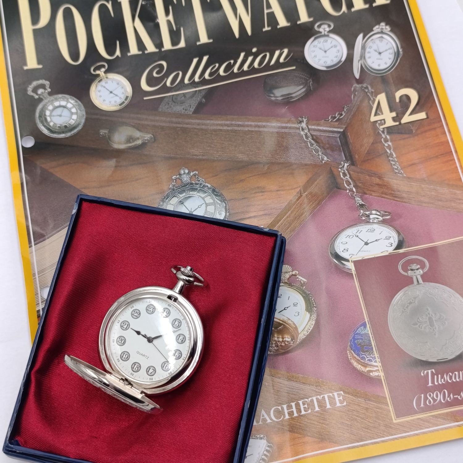 1890's Style Tuscan full hunter quartz pocket watch - #42 Pocket watch collection - with book