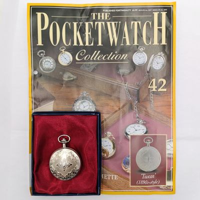 1890's Style Tuscan full hunter quartz pocket watch - #42 Pocket watch collection - with book