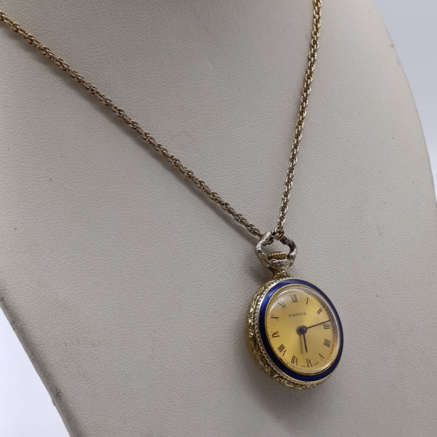 Vintage Moeris Swiss pendant watch - working - with necklace