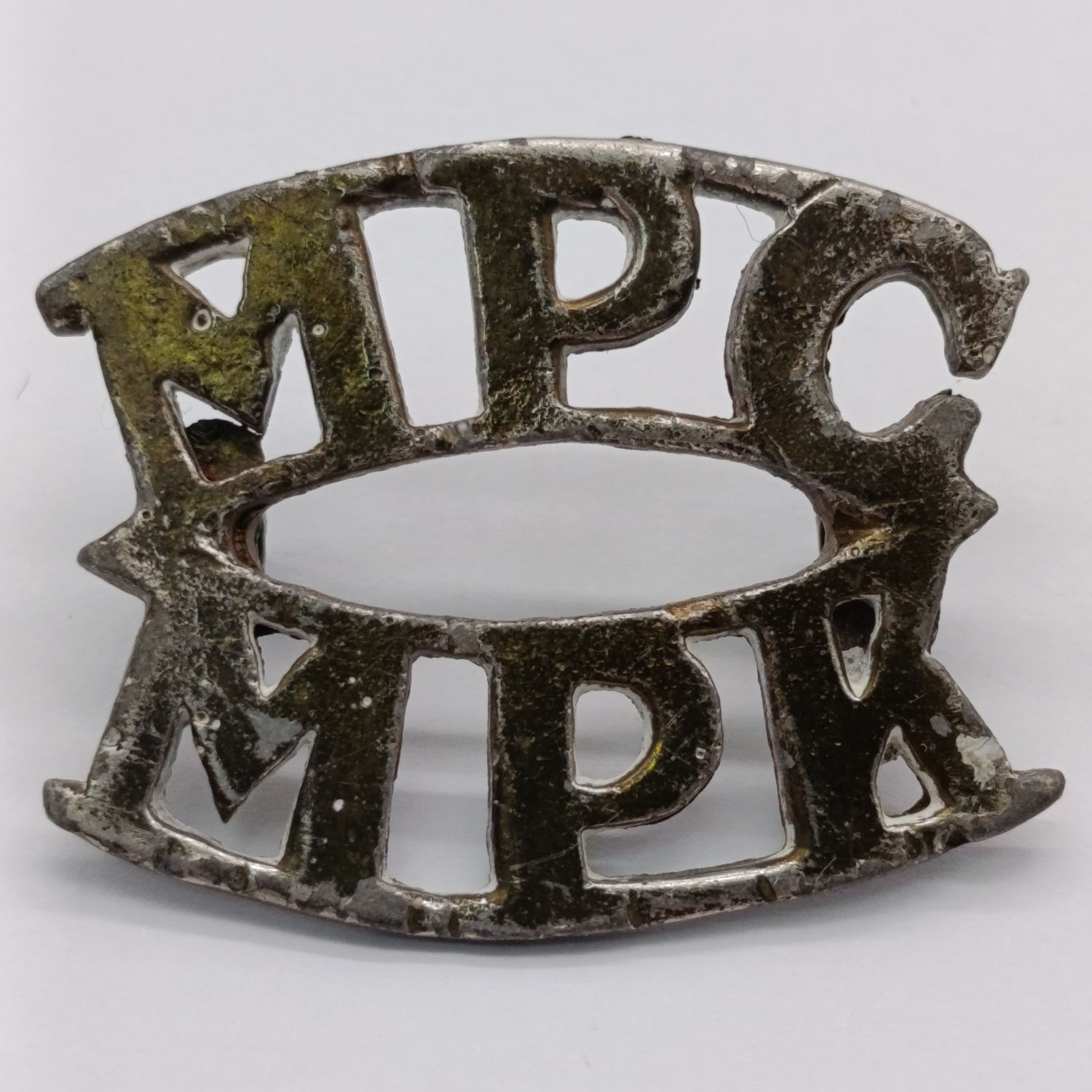 WW2 South African military police Corps shoulder title - original with lugs
