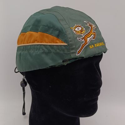 Vintage 1990's Springbok Rugby Supporter's cap with protea and Springbok