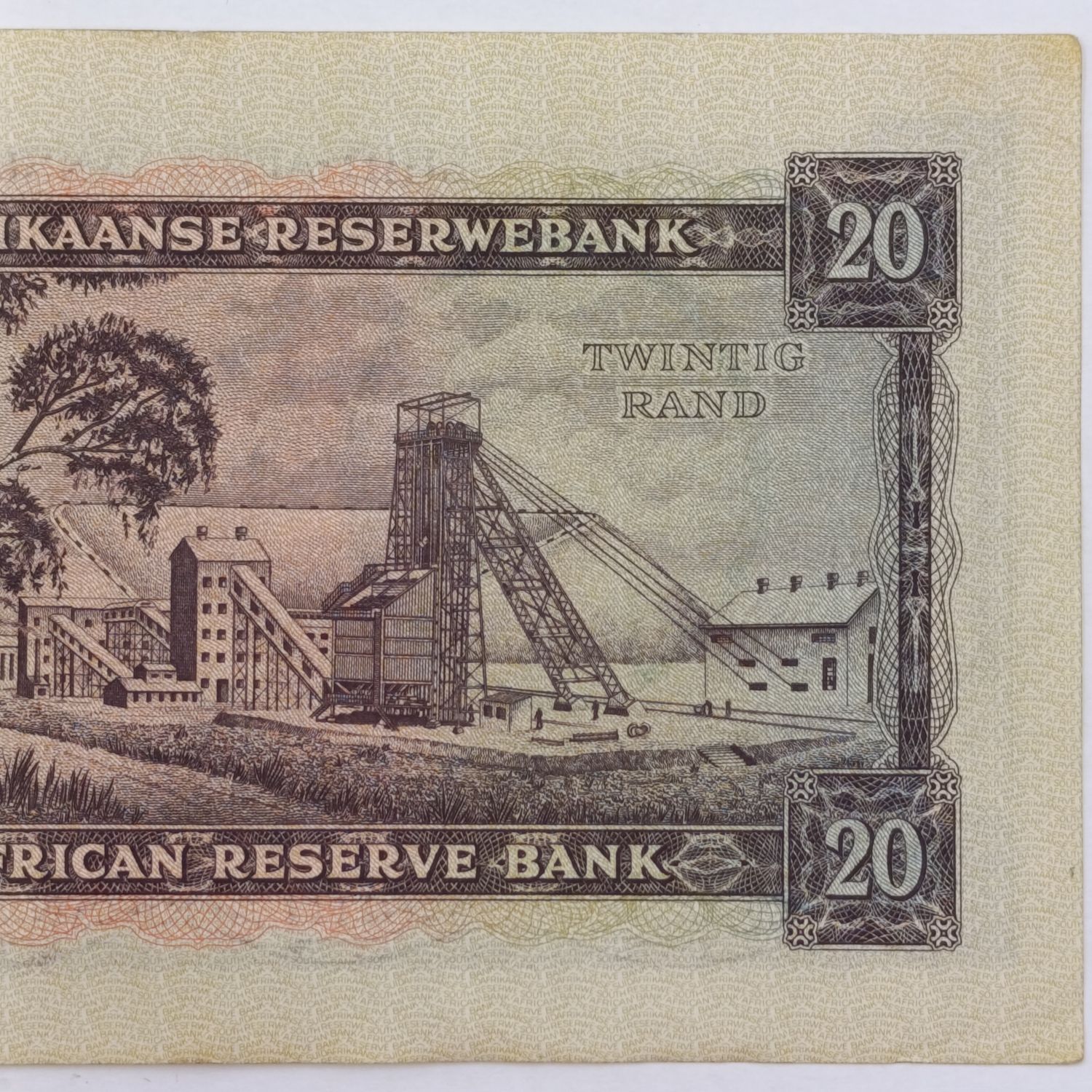 Pair of Rissik R20 banknotes - unused with consecutive numbers - centre fold and some damage