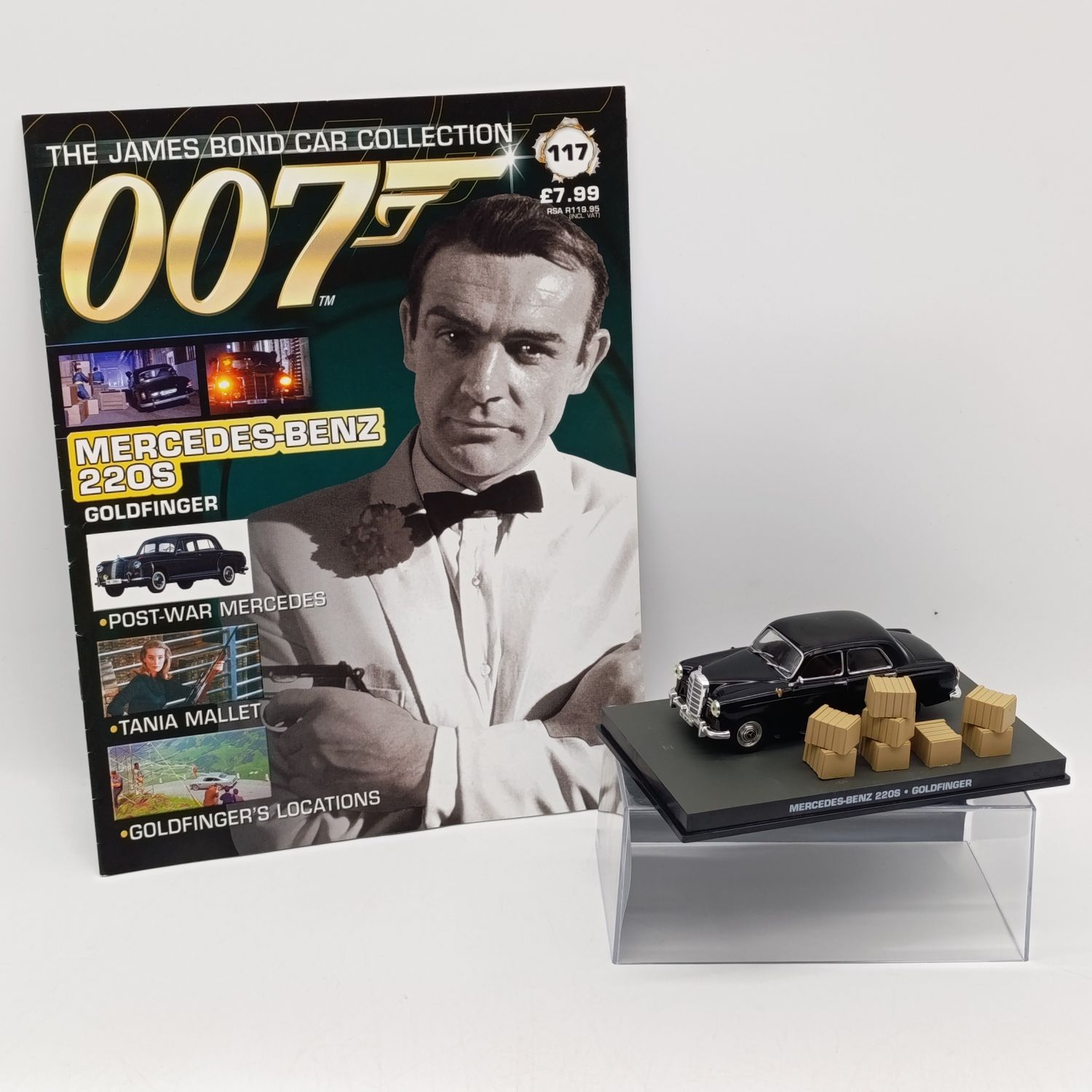 Mercedes-Benz 220S model car - Goldfinger - James Bond 007 collection - scale 1/43