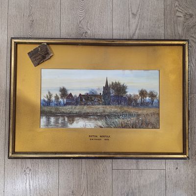 Antique Watercolor 1902 painting by British Landscape artist Robert W Fraser - with original exhibition label supplied - Sold for 5 Pound 5 Shillings - 250mm x 500mm Antique Watercolor 1902 painting by British Landscape artist Robert W Fraser - with original exhibition label supplied - Sold for 5 Pound 5 Shillings - 250mm x 500mm