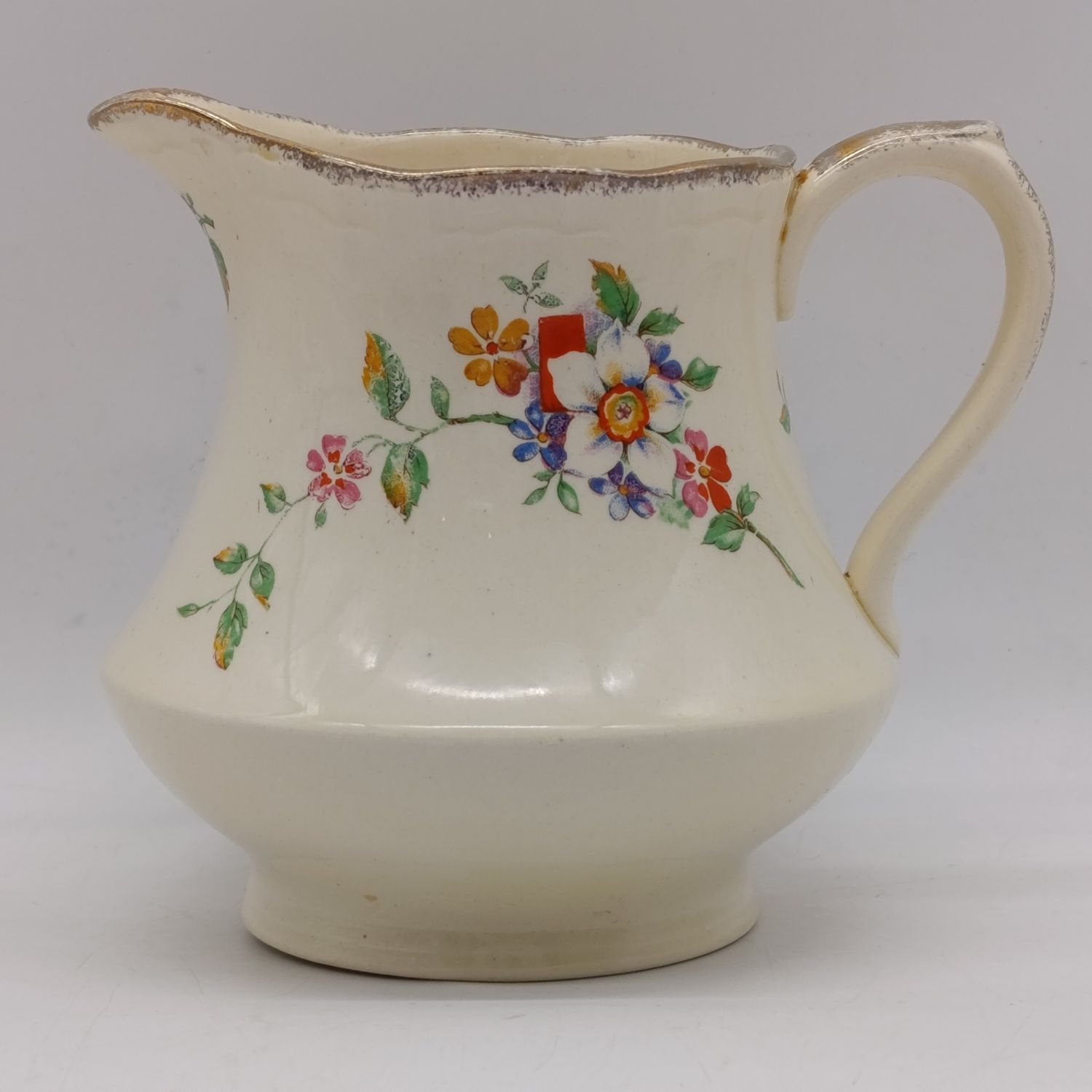 Alfred Meakin milk jug - large size marquise shape marigold