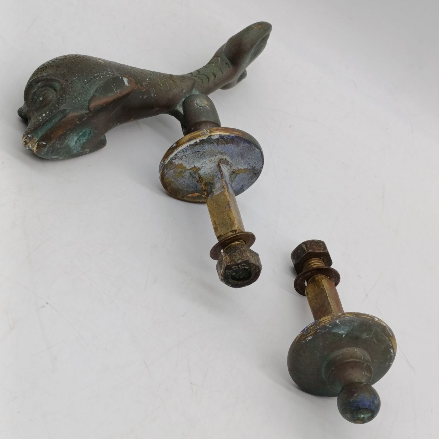Vintage Maltese Dolphin brass door knocker