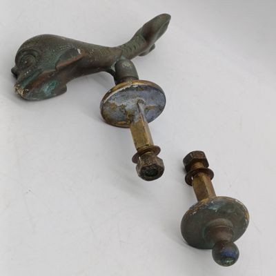 Vintage Maltese Dolphin brass door knocker