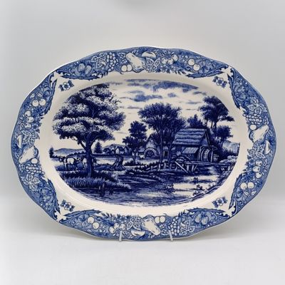 Vintage Japanese transferware platter