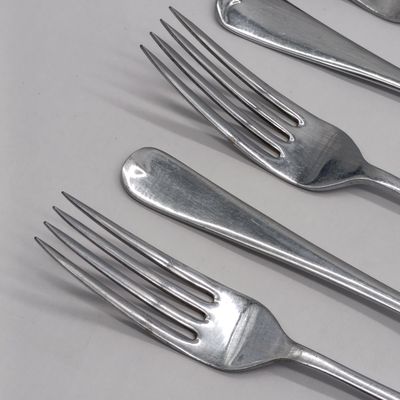 Set of 8 large stainless chrome plated forks