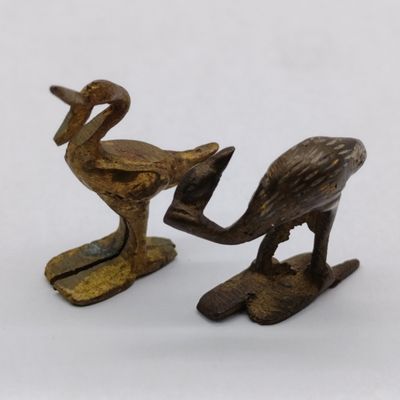 Pair of vintage brass herons