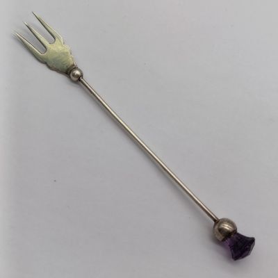 Sterling silver Novelty 1920's pickle fork Arte Deco by WH Collins