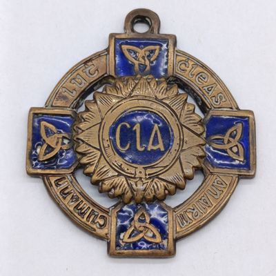 Brass boxing medal won by CPL Jenkins 1956 - with his name tag