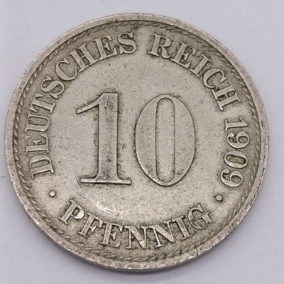 1909 A Germany 10 Pfennig - XF