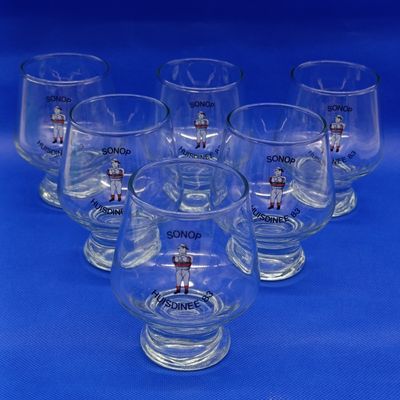 Lot of 6 vintage 1983 Sonop Huisdinee snifter glass