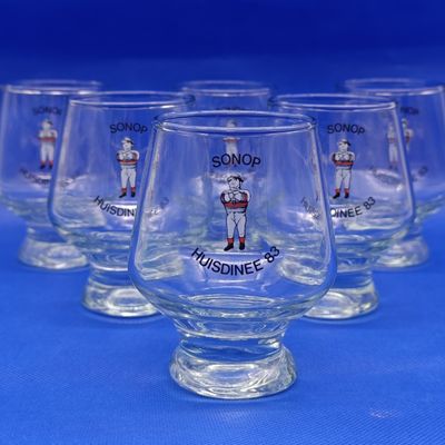 Lot of 6 vintage 1983 Sonop Huisdinee snifter glass