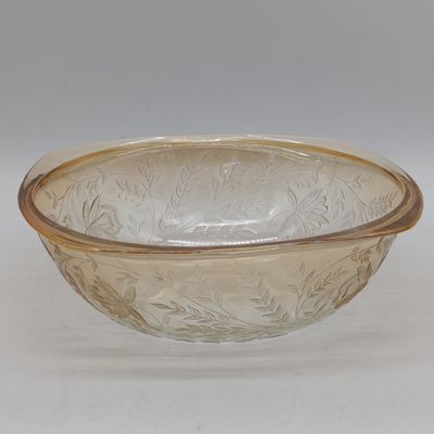 Jeannette glass Floragold Carnival glass serving bowl - 1940's - 1950's
