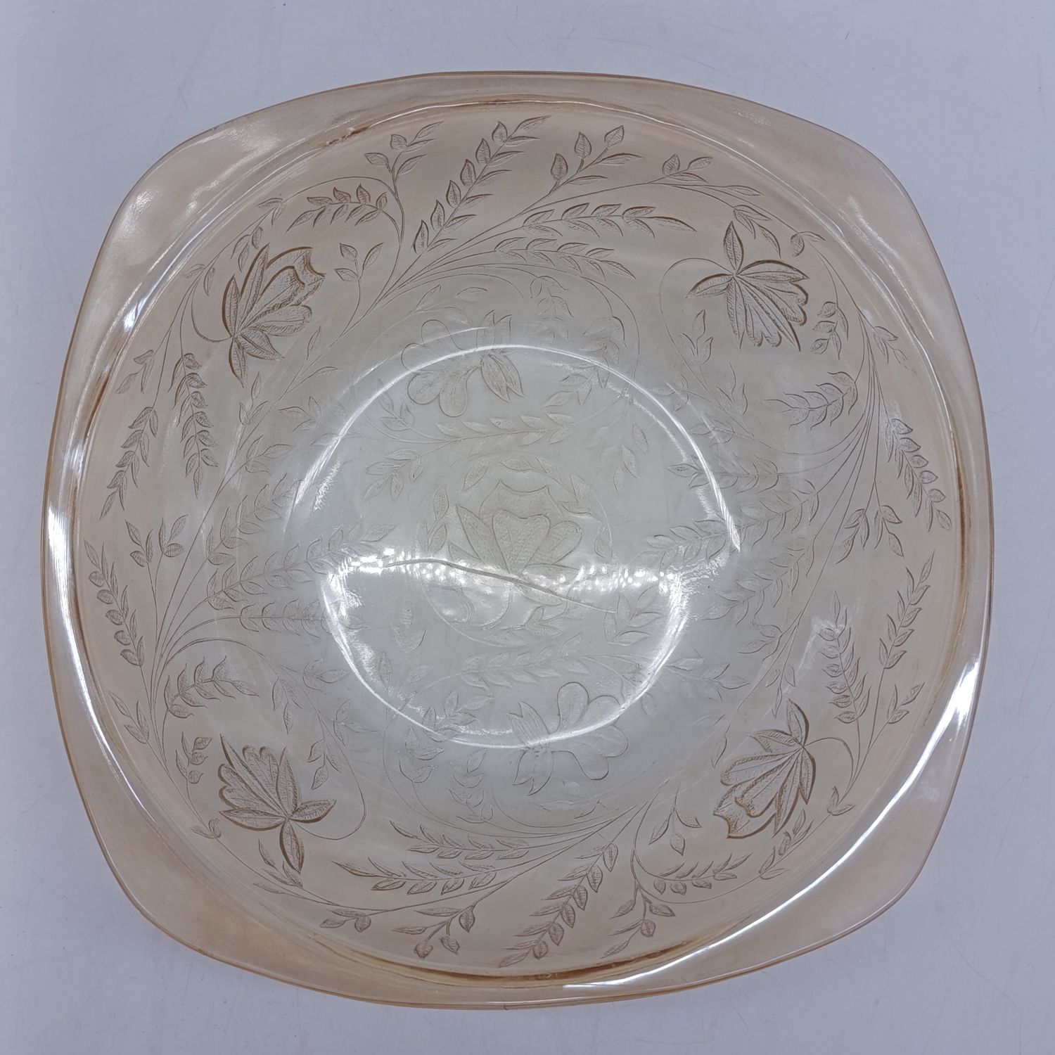 Jeannette glass Floragold Carnival glass serving bowl - 1940's - 1950's