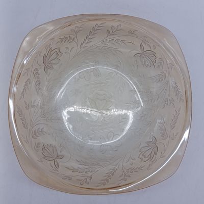 Jeannette glass Floragold Carnival glass serving bowl - 1940's - 1950's