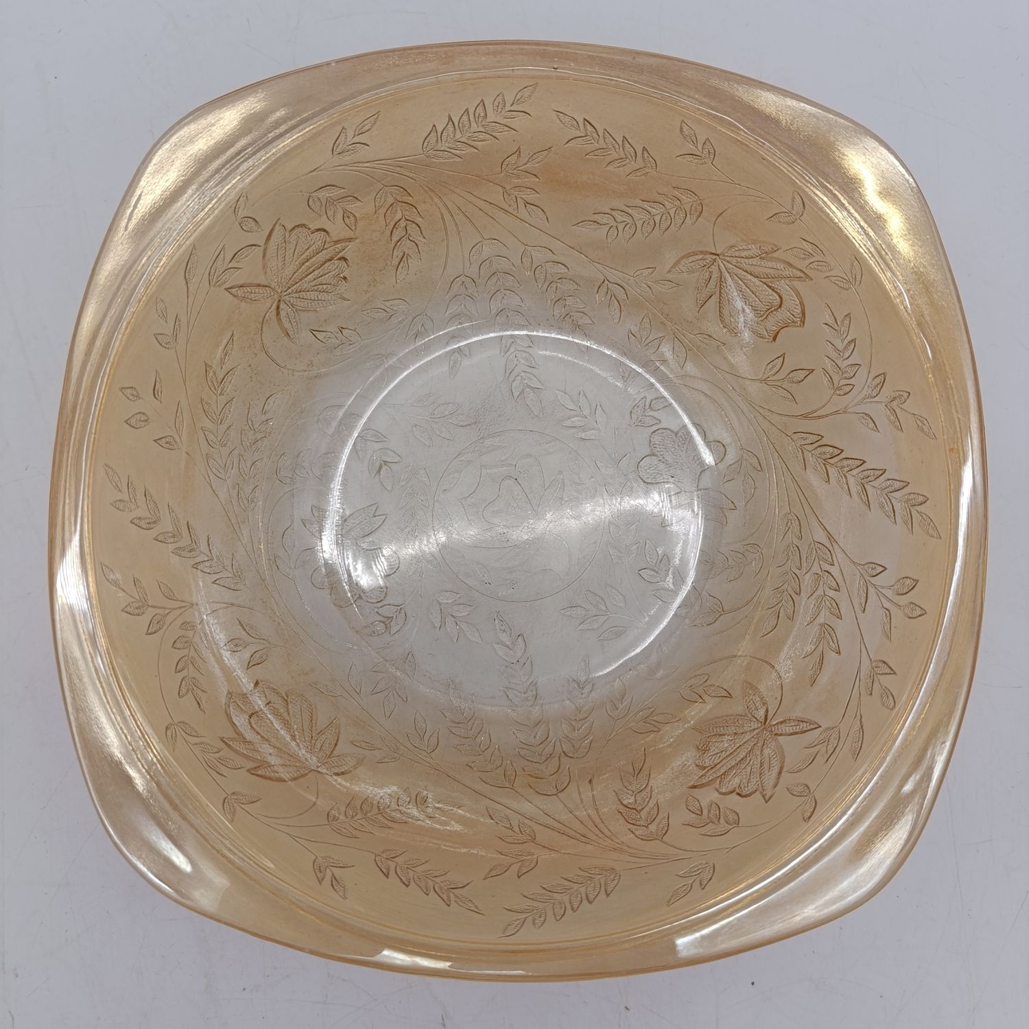 Jeannette glass Floragold Carnival glass serving bowl - 1940's - 1950's