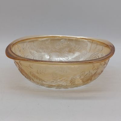Jeannette glass Floragold Carnival glass serving bowl - 1940's - 1950's