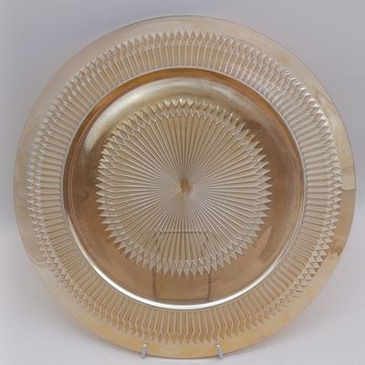 Jeannette glass co Marigold Iridescent "Anniversary" sandwich platter - late 1940's