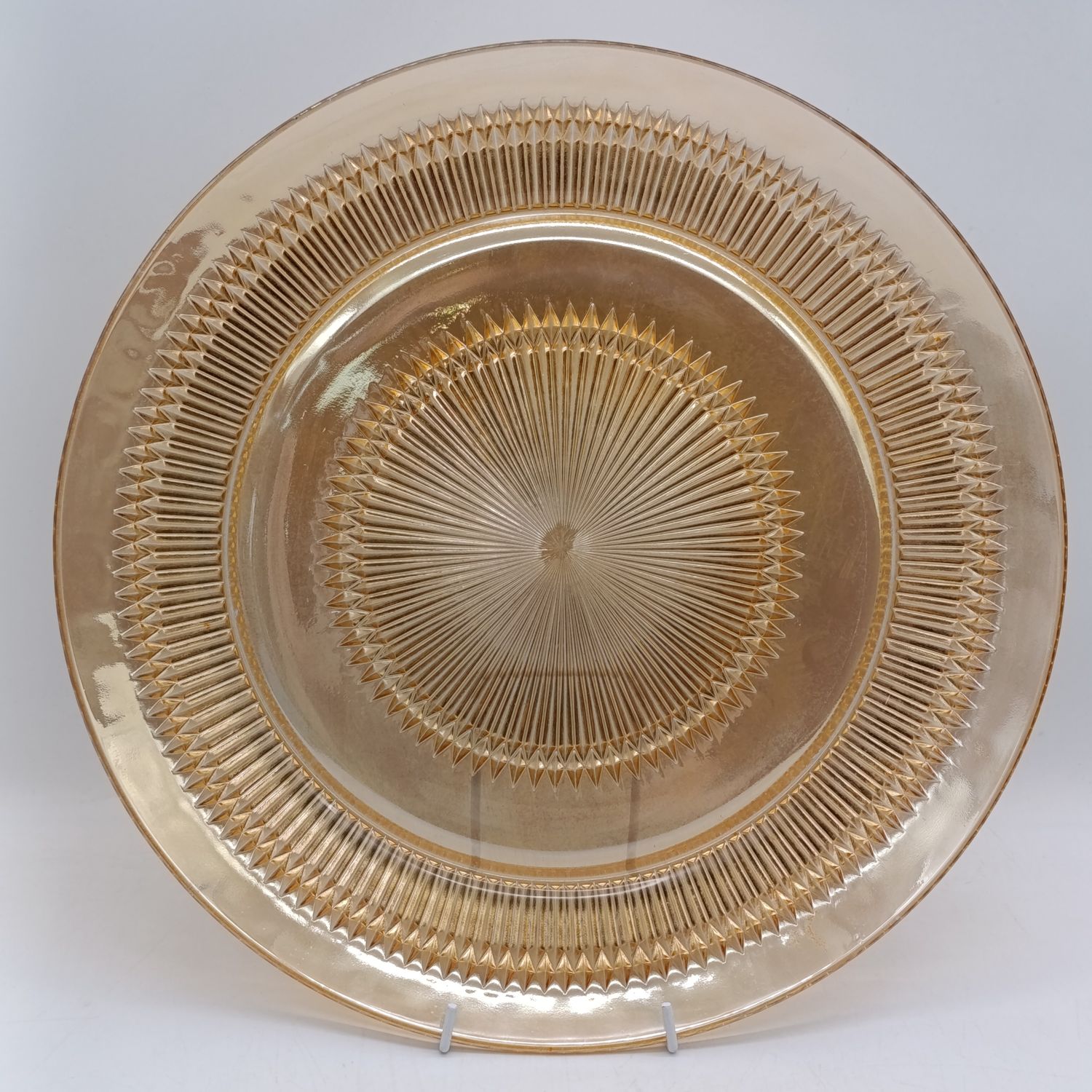 Jeannette glass co Marigold Iridescent "Anniversary" sandwich platter - late 1940's