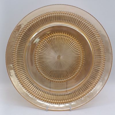 Jeannette glass co Marigold Iridescent "Anniversary" sandwich platter - late 1940's