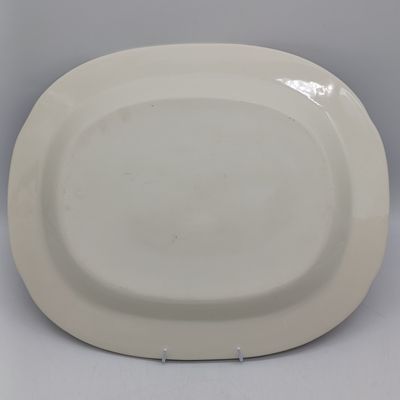 Vintage English Brown transferware oval platter - horseback riders trying to lasso wild horses
