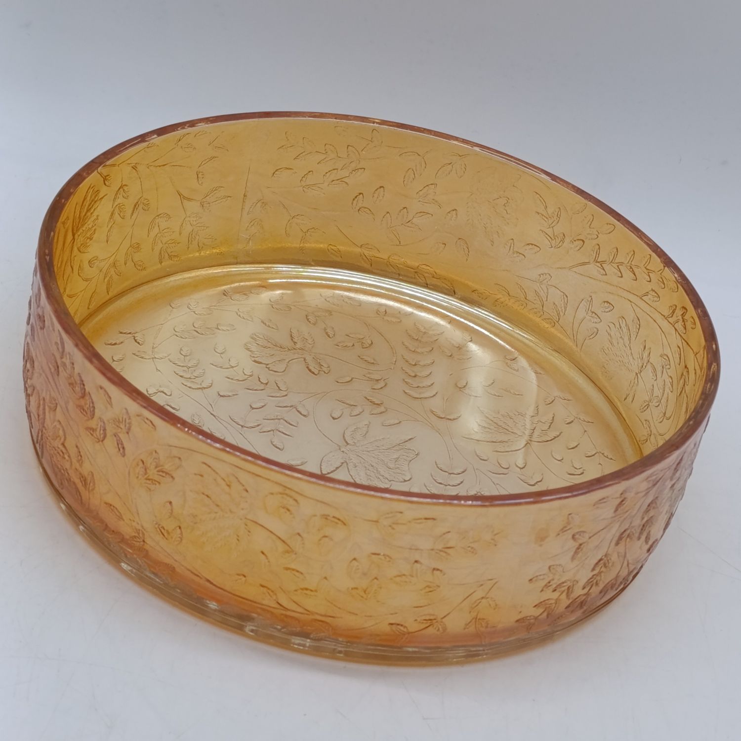 Jeannette glass Floragold Louisa Iridescent Carnival glass bowl