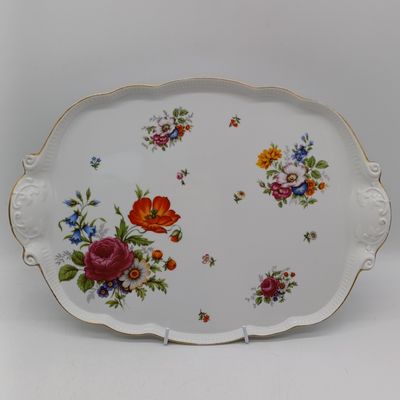 Dresden Echtes Porzellan serving platter - Deutsche Blumen