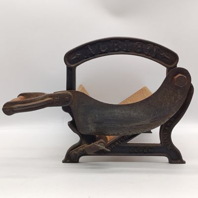 Antique cast Iron Albion manual guillotine slicer - circa 1900 - used for bread, tobacco and biltong