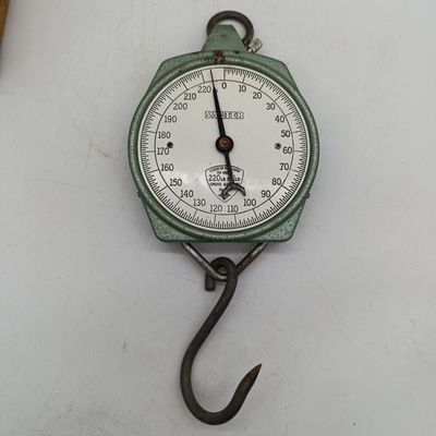 Vintage Salter commercial spring balance hanging scale - 220lb scale - in original box