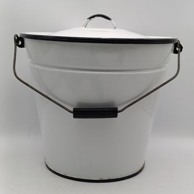 White enamel Slop bucket with lid