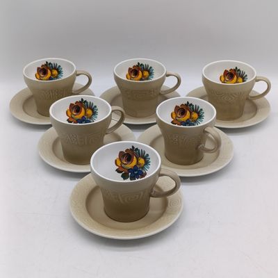 Set of 6 vintage Brown Tudor pottery duos