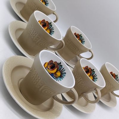 Set of 6 vintage Brown Tudor pottery duos