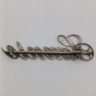 Vintage '' Sannie '' name brooch – looks like silver but no hallmarks