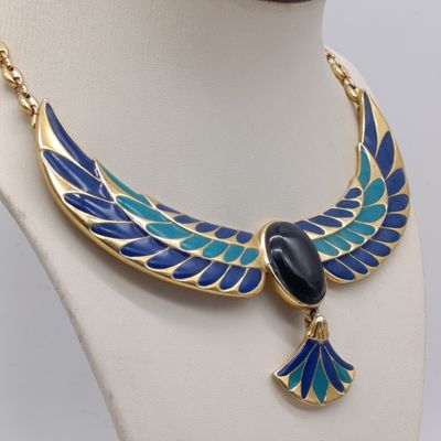 Vintage 'Jewel of the Nile' Egyptian revival collar necklace