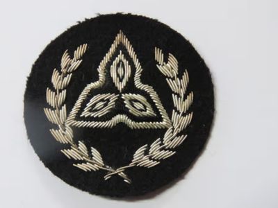 SWA Territorial Force Regimental Sergeant arm badge - Silver wire on black