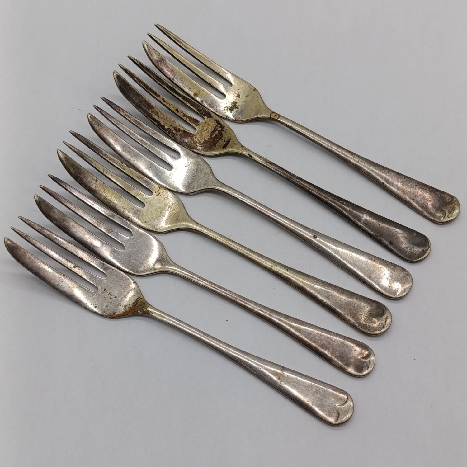 Lot of 6 vintage EPNS cake forks