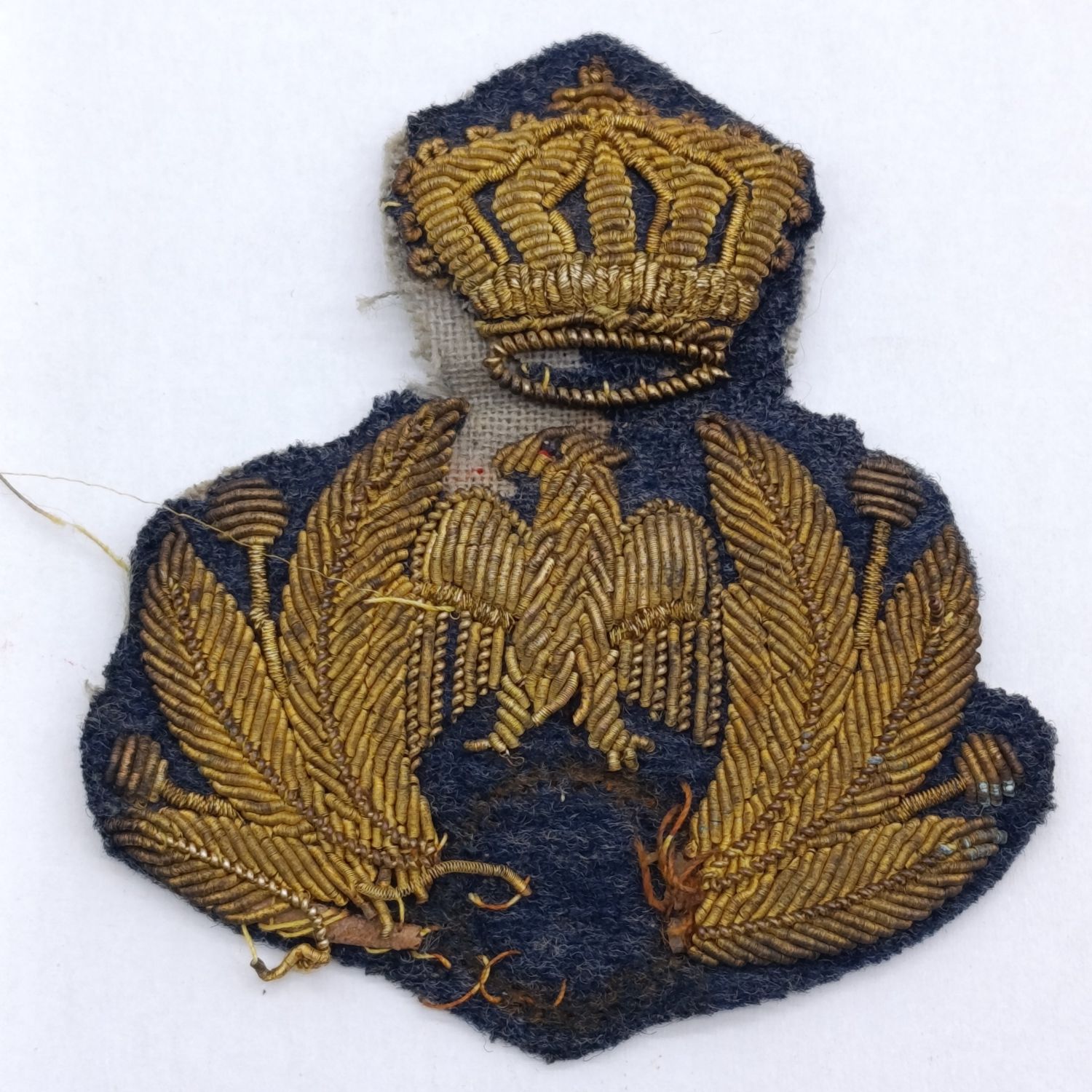 Italian Royal Air Force officer's visor cap badge