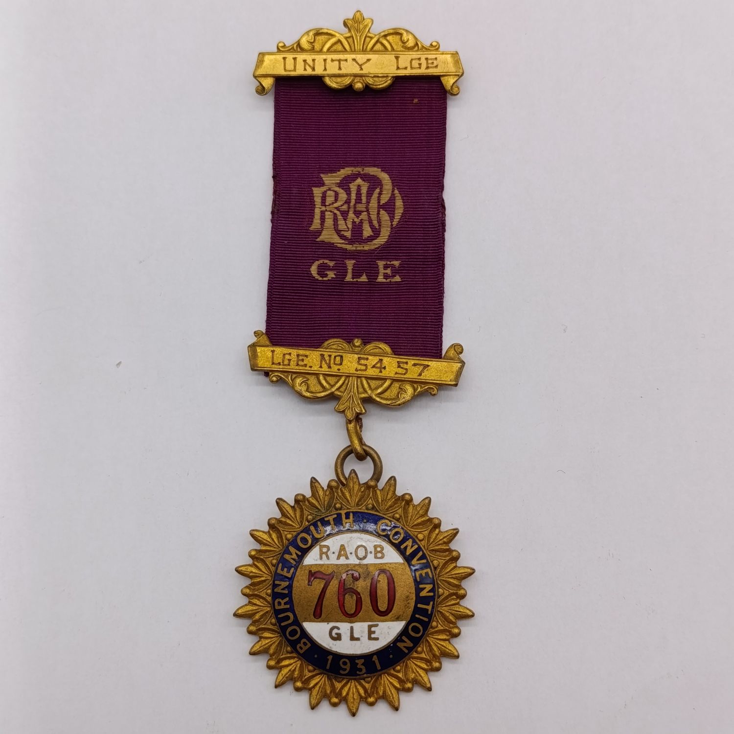 ROAB 1931 Bournemouth Convention jewel/medal