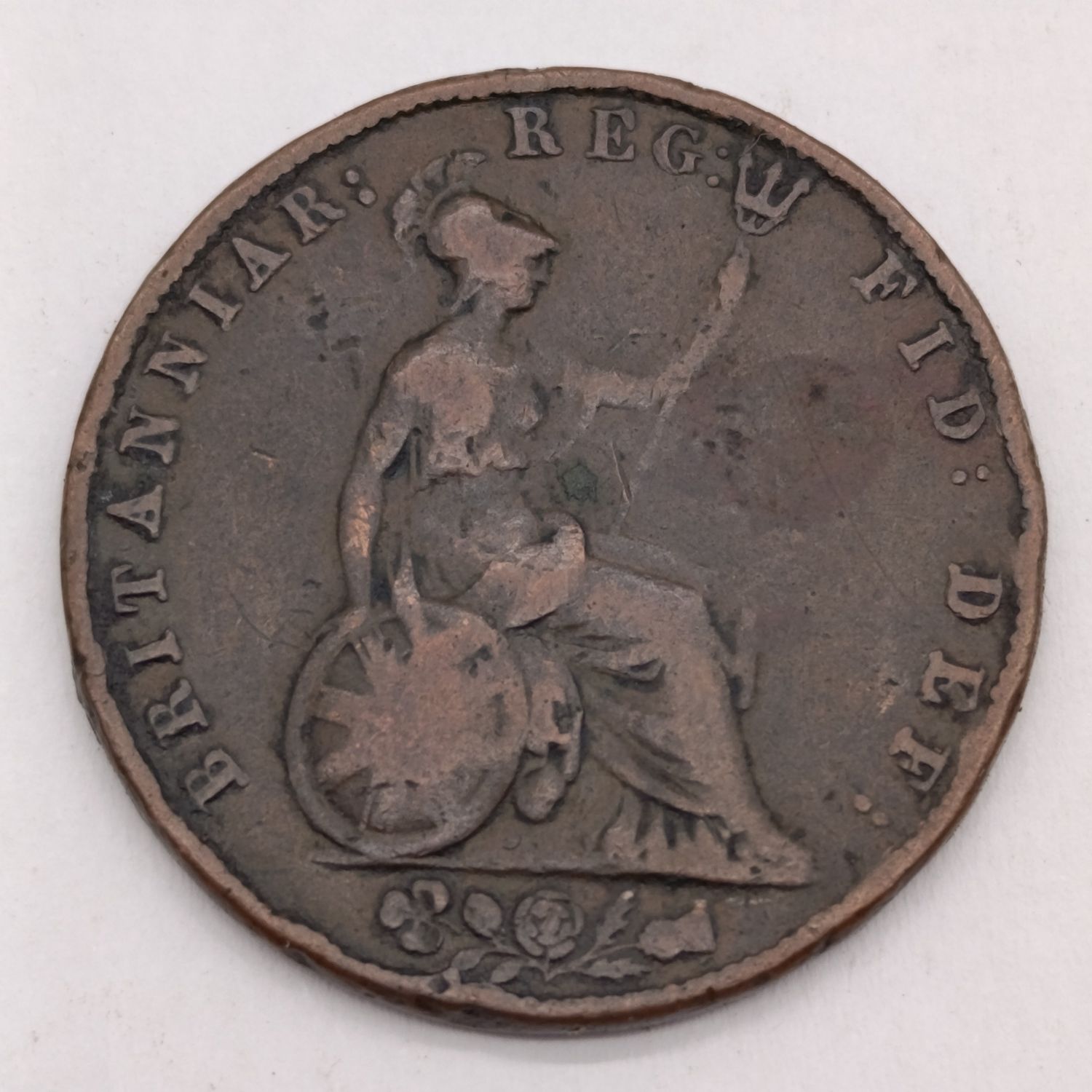 1843 Victoria Great Britain half penny