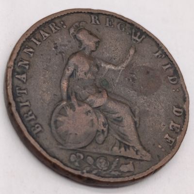 1843 Victoria Great Britain half penny
