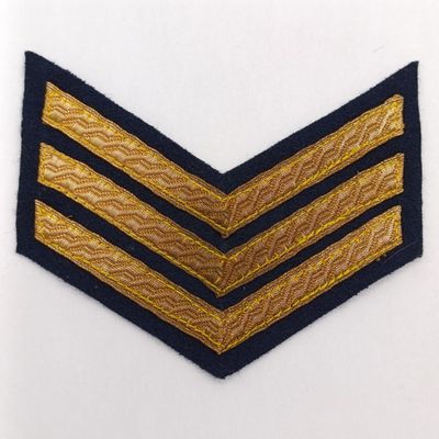 Pair of Commonwealth (Including South Africa) gold bullion Sergeant rank chevron patch