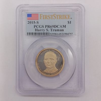 2015-S United States Harry S Truman one dollar coin graded PR69 by PCGS