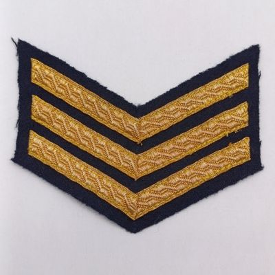 Pair of Commonwealth (Including South Africa) gold bullion Sergeant rank chevron patch